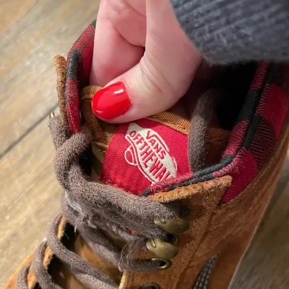 VANS Sk8 Scotchgard Womens 7 Mens 5.5 High Top 721454 Brown Flannel Lined Shoe