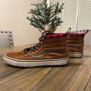 VANS Sk8 Scotchgard Womens 7 Mens 5.5 High Top 721454 Brown Flannel Lined Shoe