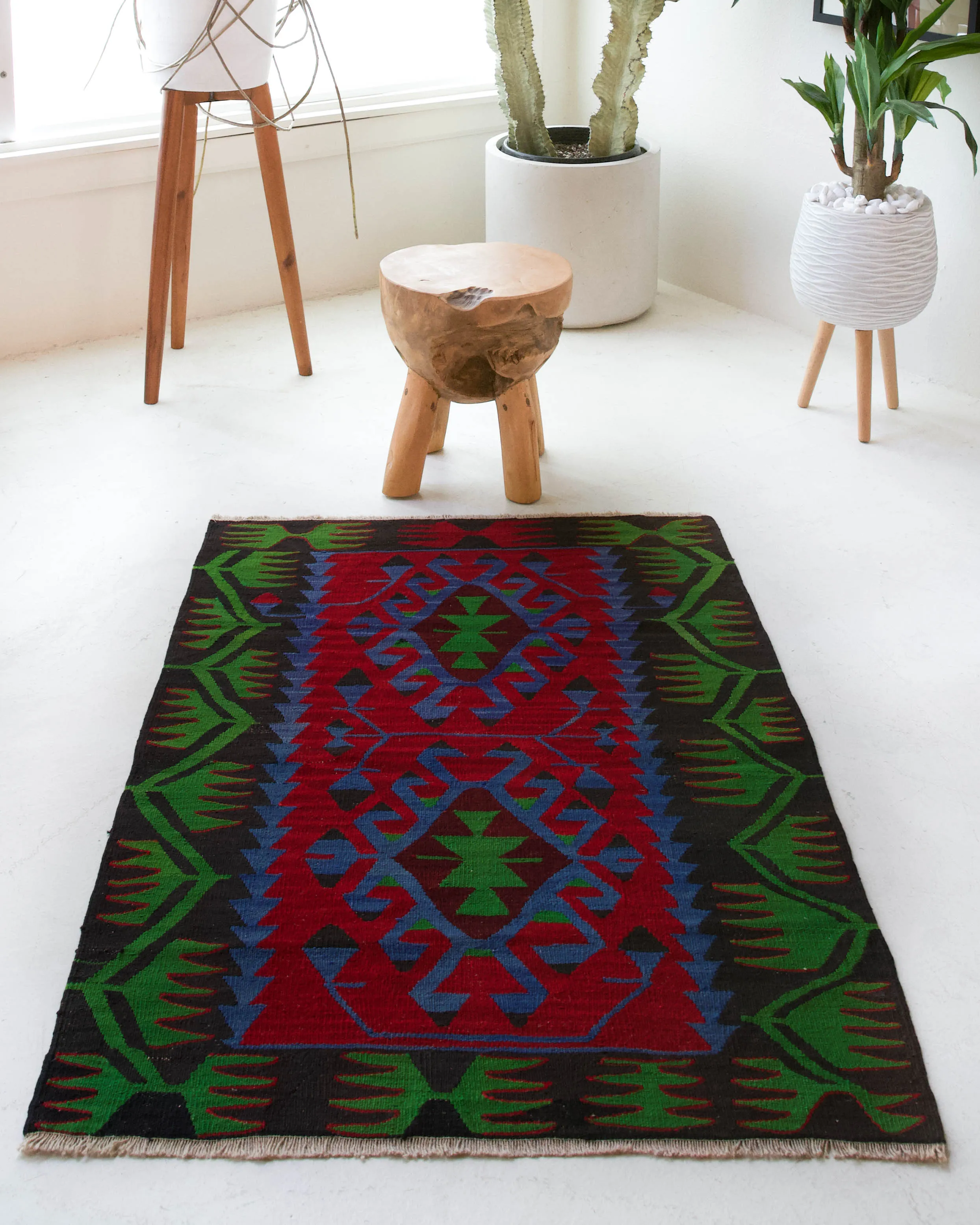 Vintage Oushak Kilim Rug 3'x4'5"