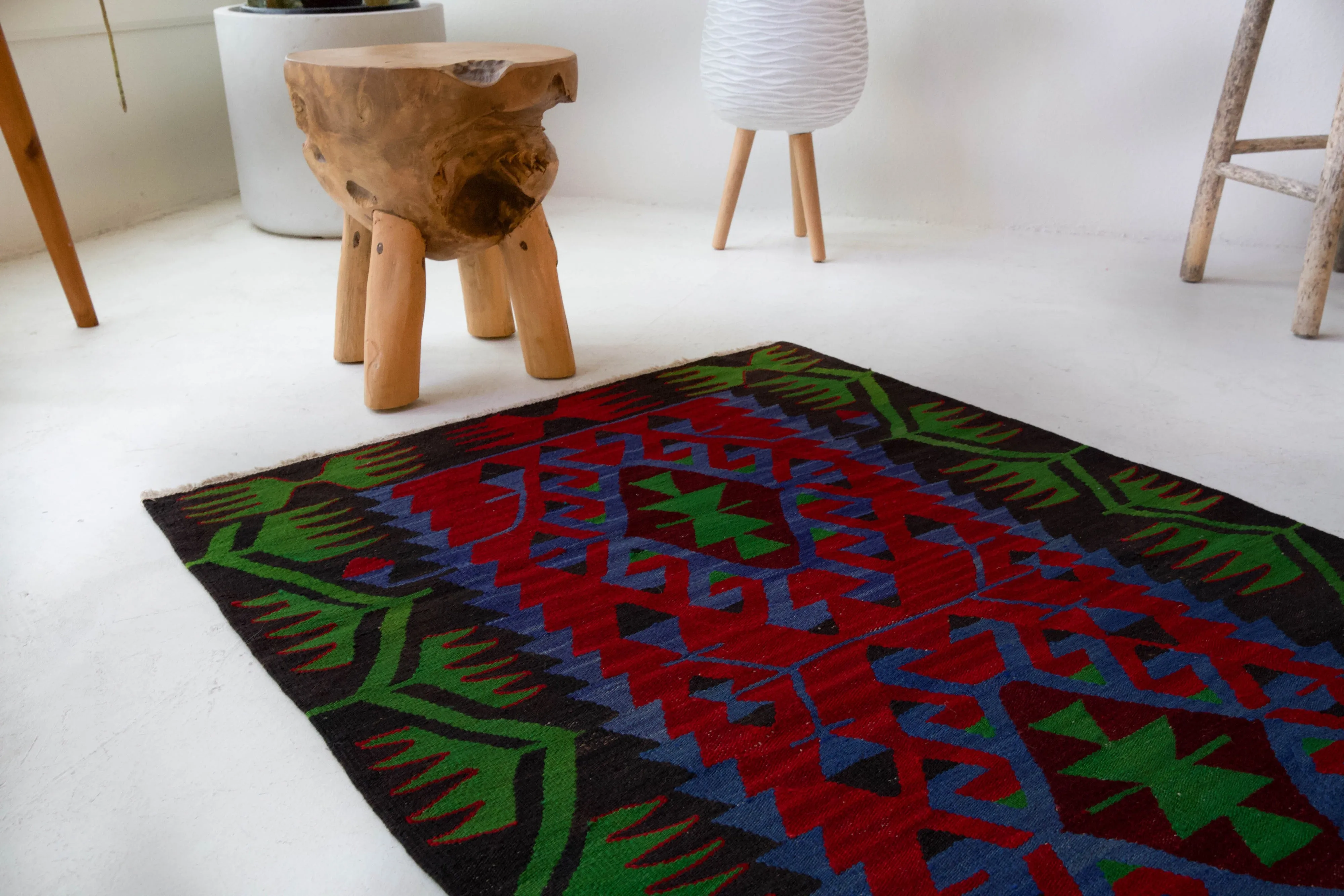 Vintage Oushak Kilim Rug 3'x4'5"