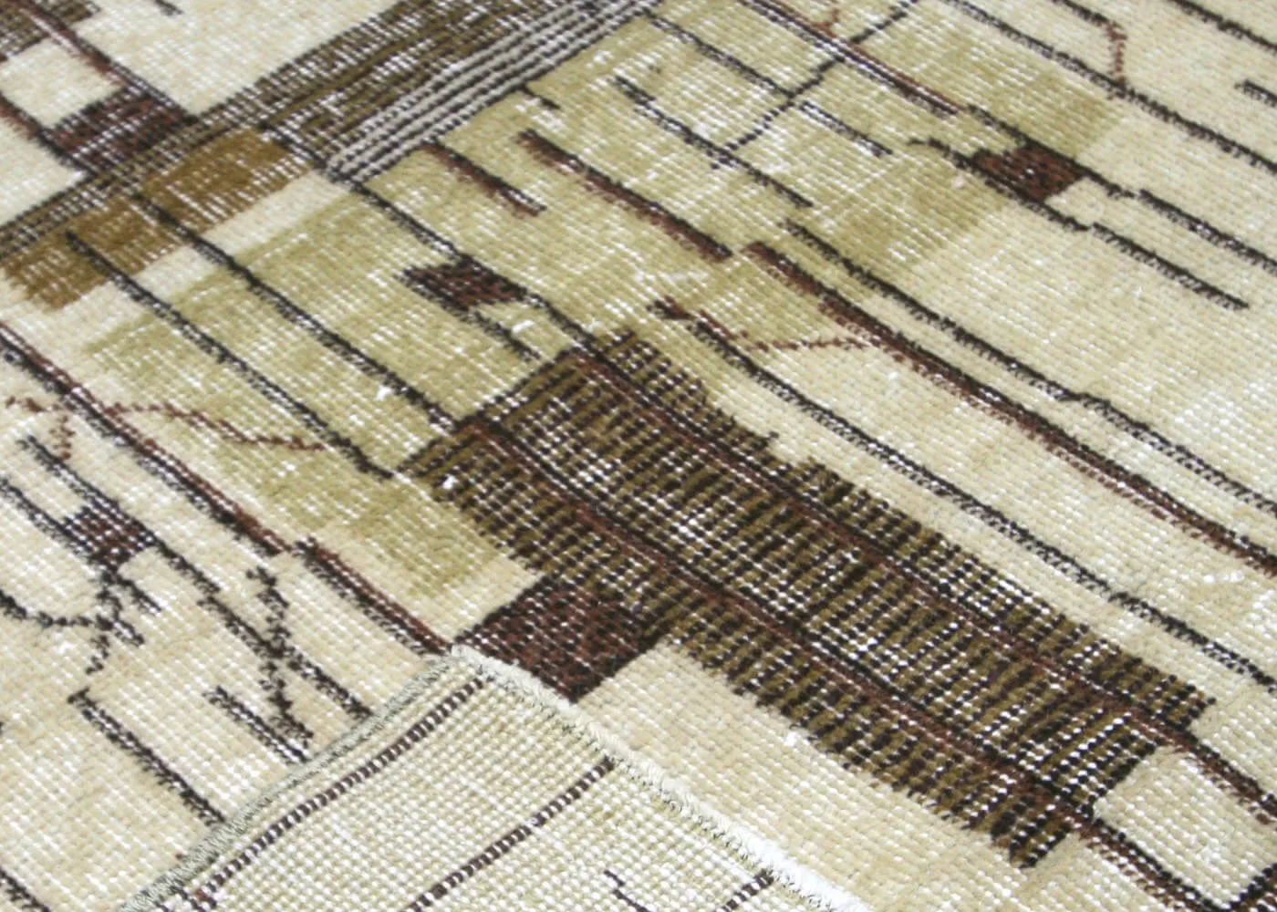 Vintage Turkish Mid-Century-Modern Runner - 3'6" x 9'6"