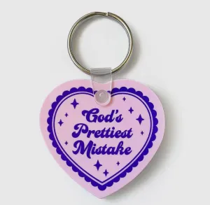Vinyl Heart "God's Prettiest Mistake" Keychain