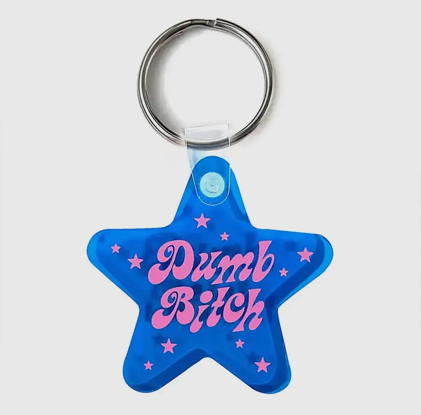Vinyl Star "Dumb Bitch" Keychain