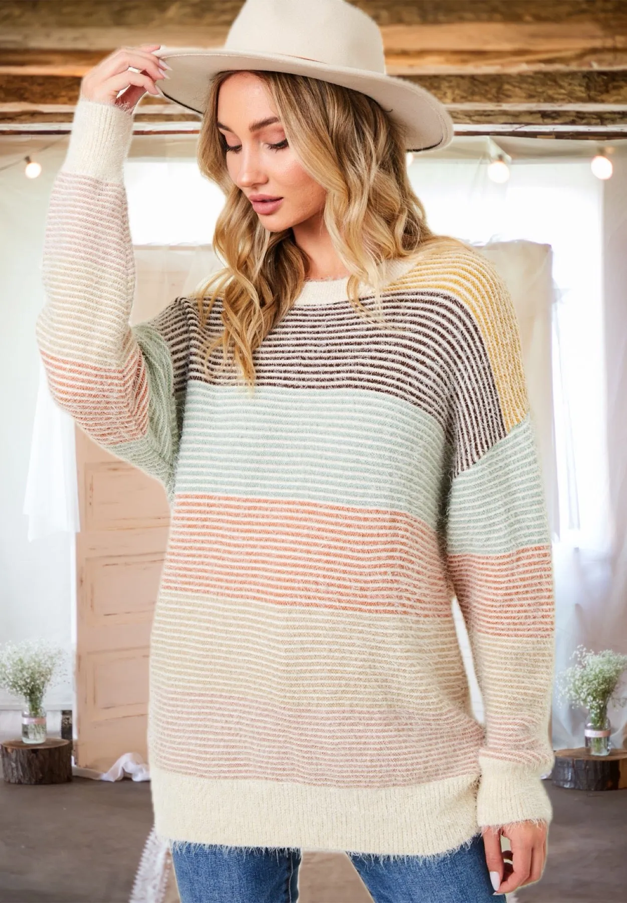 Walking the Line Sweater in Multi