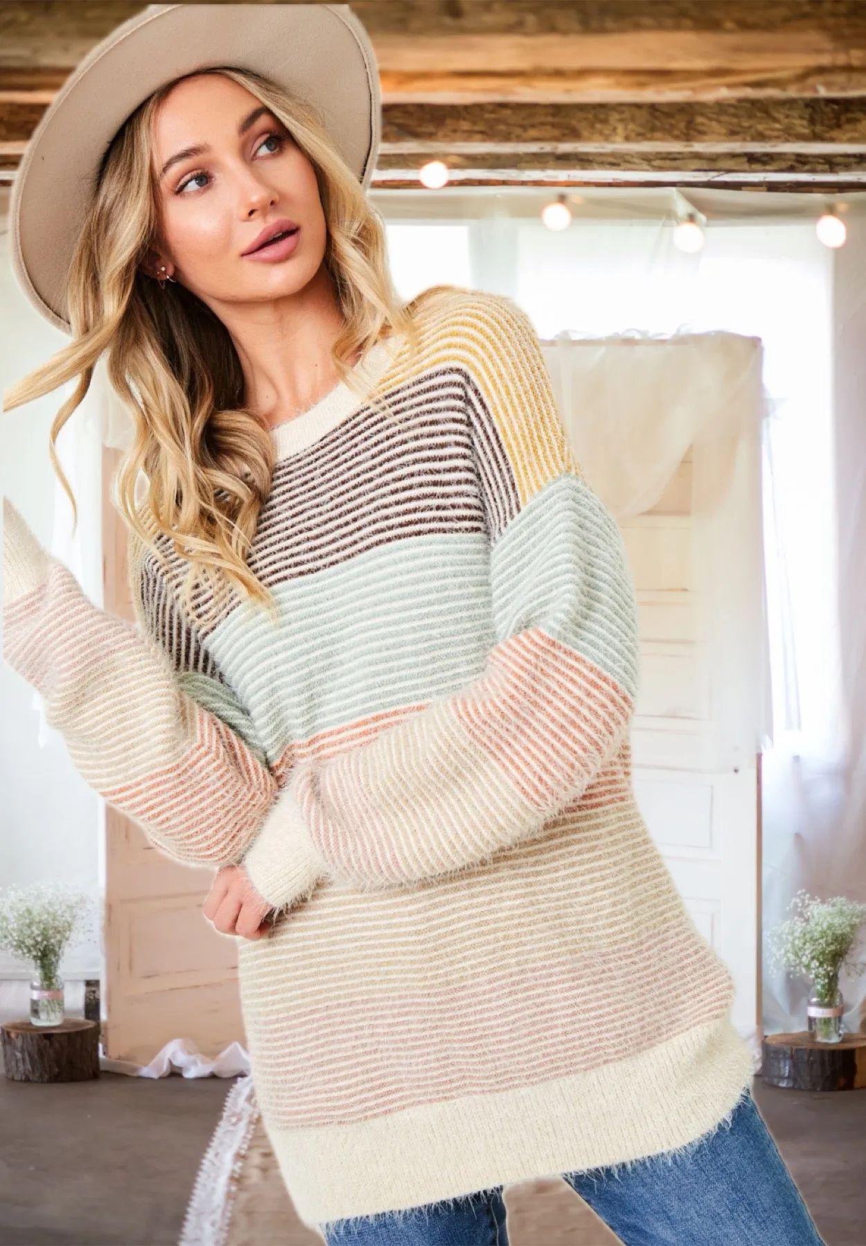 Walking the Line Sweater in Multi