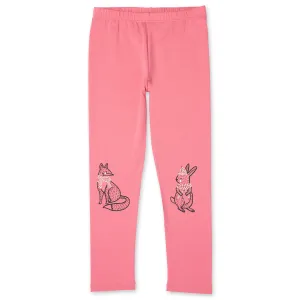 Warm Forest Friends Tights - Rose