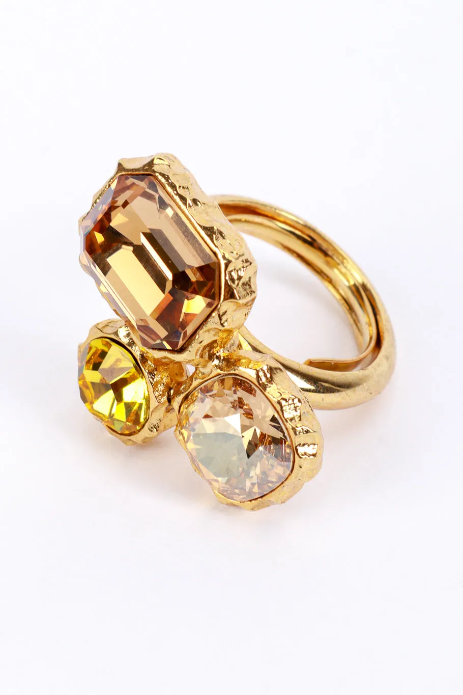 Warm Mixed Cut Crystal Ring