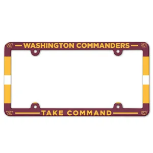 Washington Commanders License Plate Frame Plastic Full Color Style