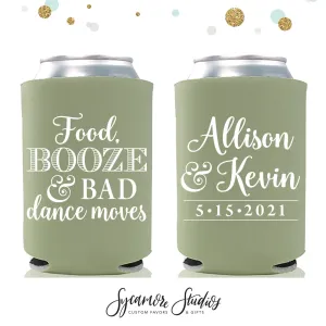Wedding Can Cooler #148R - Food, Booze & Bad Dance Moves