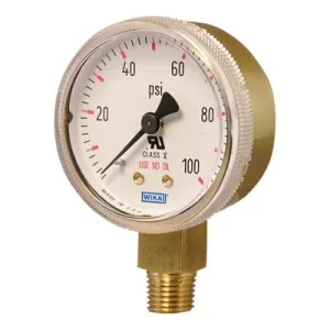 WIKA® Brass Gauge, 2.5 x 30RL, 2.5-30
