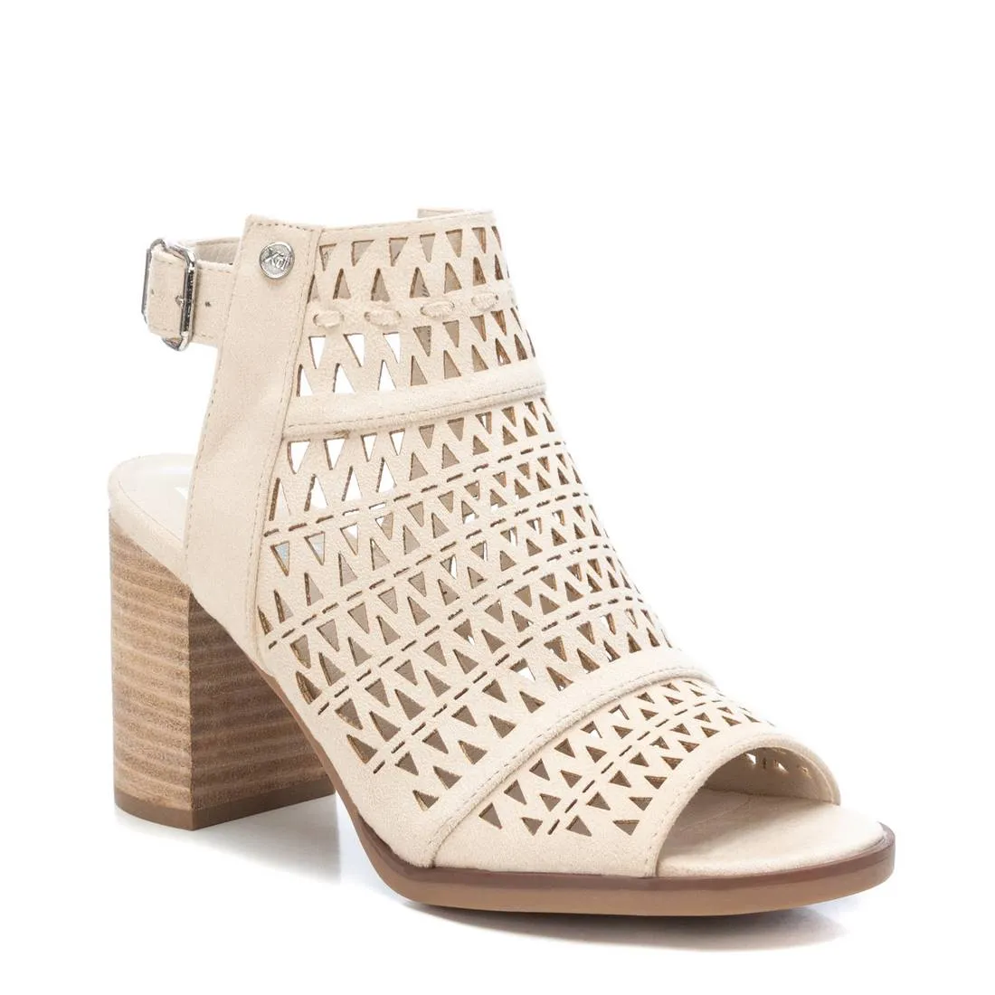 Women's Suede Block Heel Sandals By XTI_141101_Light/Pastel Beige
