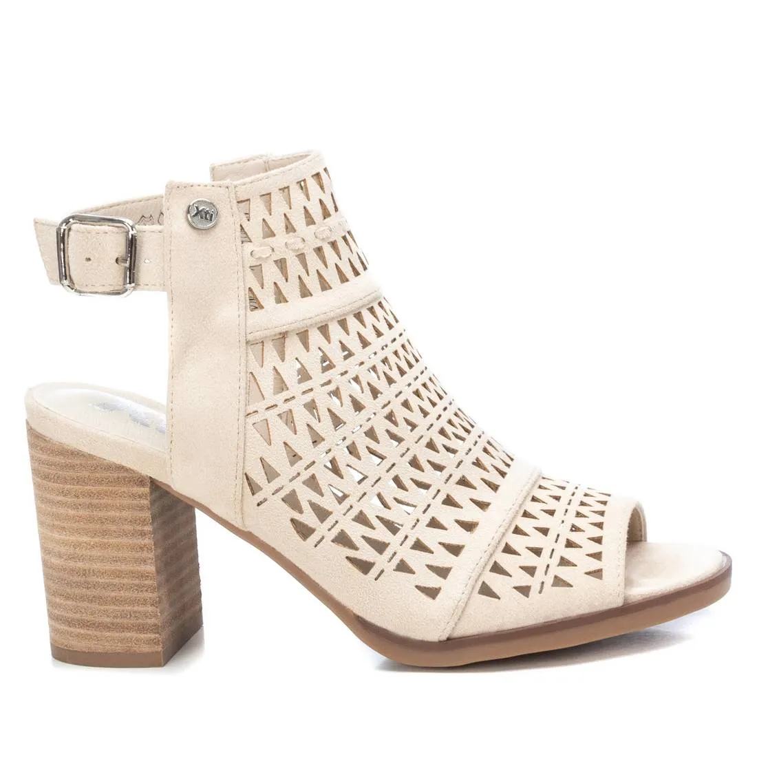 Women's Suede Block Heel Sandals By XTI_141101_Light/Pastel Beige
