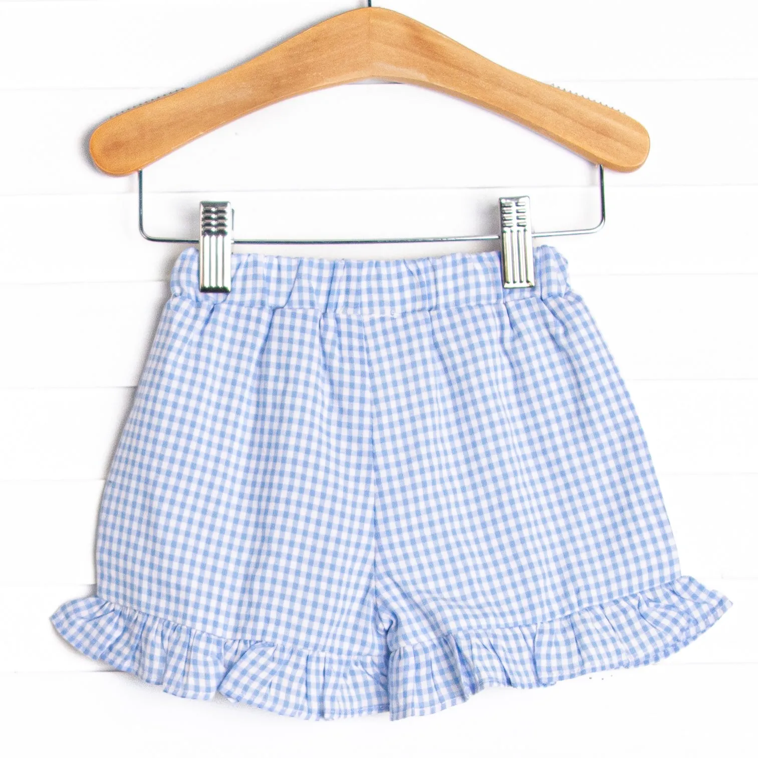 Woven Girl Ruffle Pocket Shorts