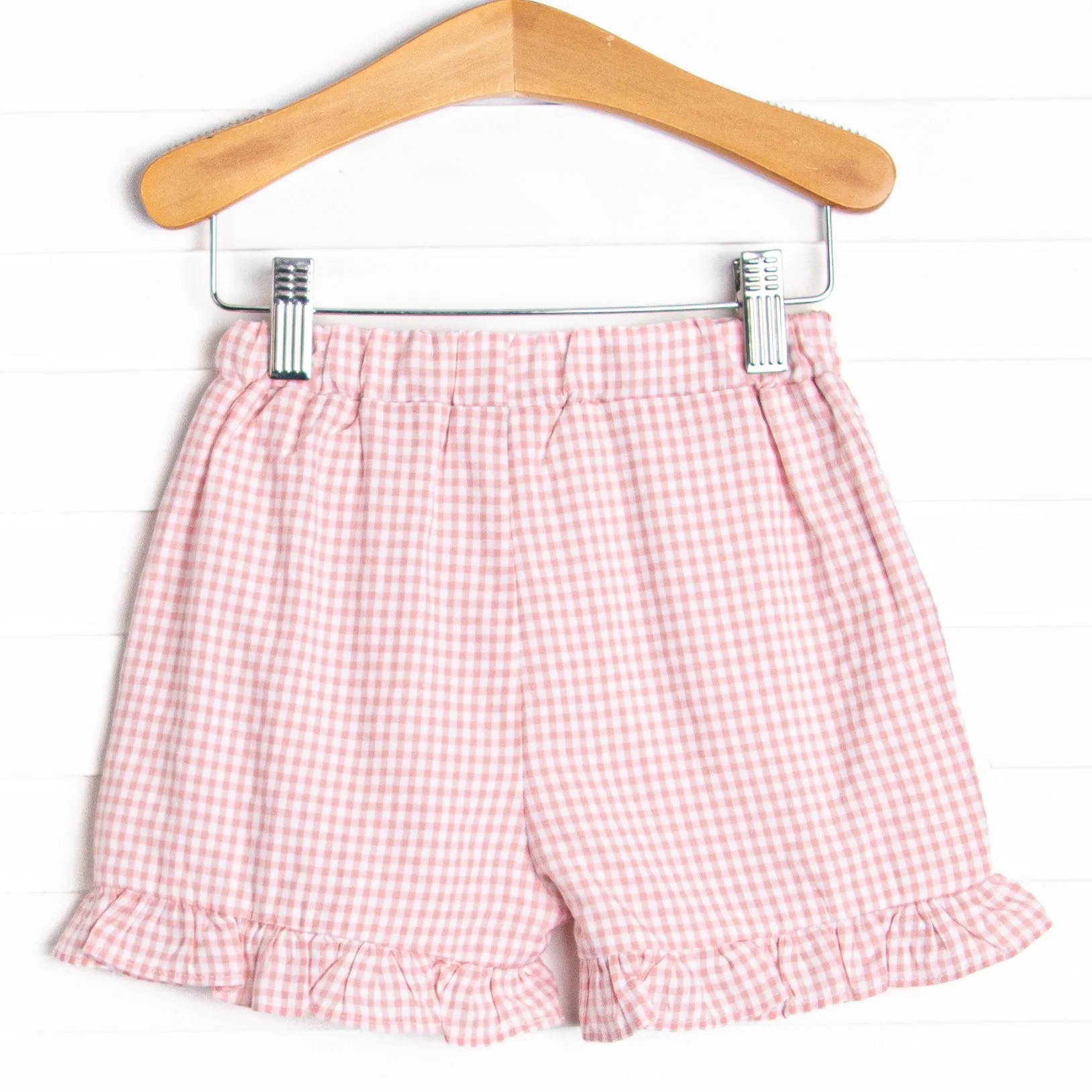 Woven Girl Ruffle Pocket Shorts