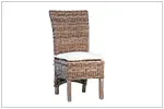 Woven Rattan Dining Chair with Cushion