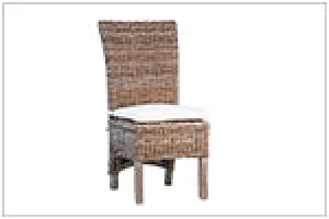 Woven Rattan Dining Chair with Cushion