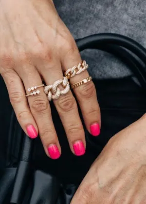 Woven Ring with Single Baguette
