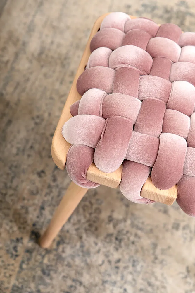 Woven Velvet Stool