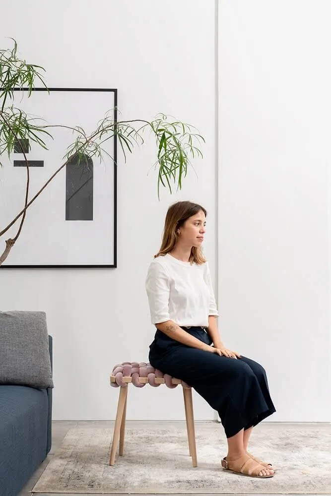 Woven Velvet Stool