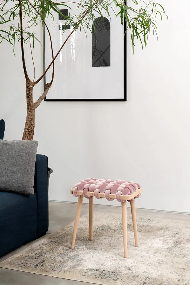 Woven Velvet Stool