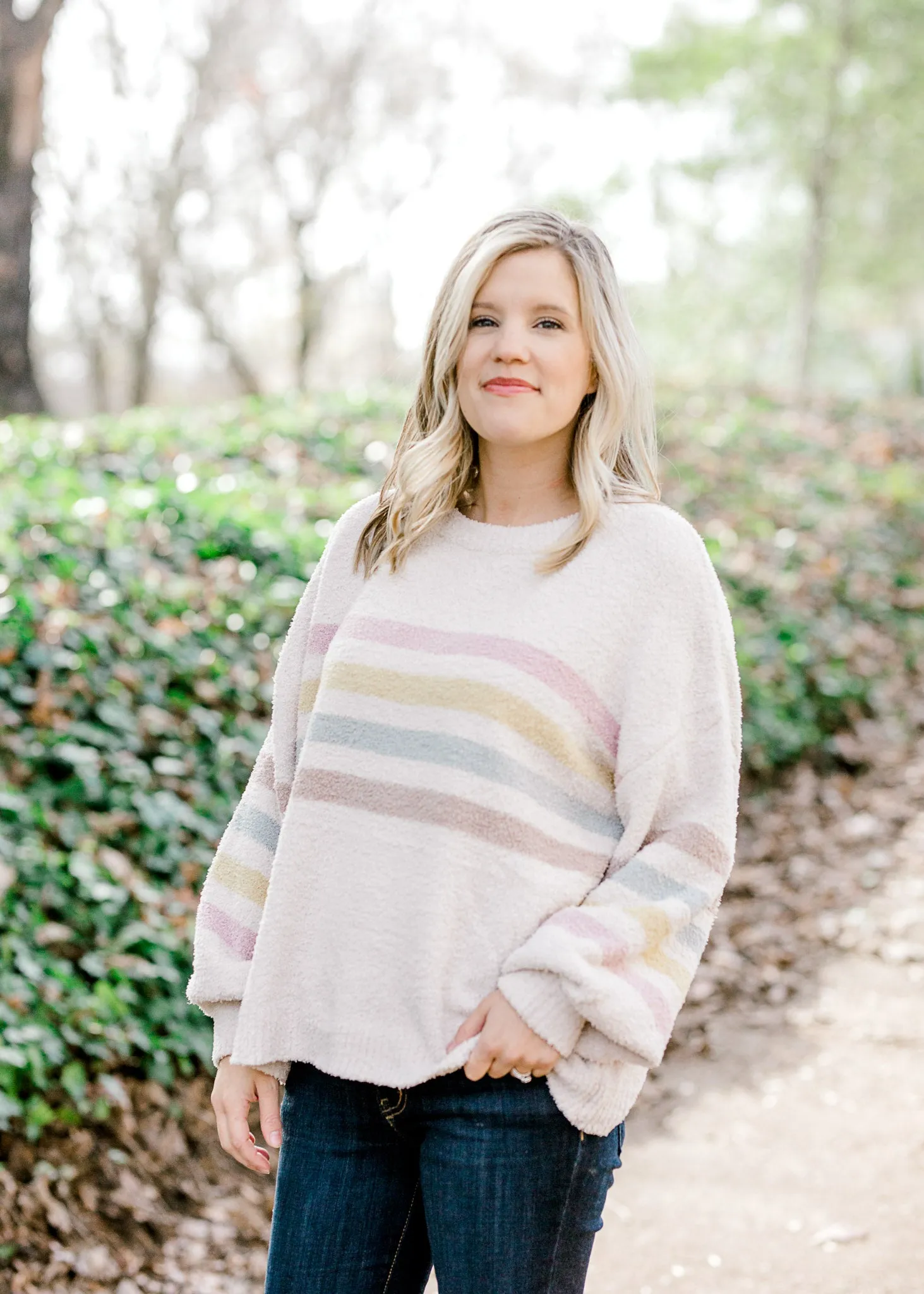 X Stripes on Cream Sweater