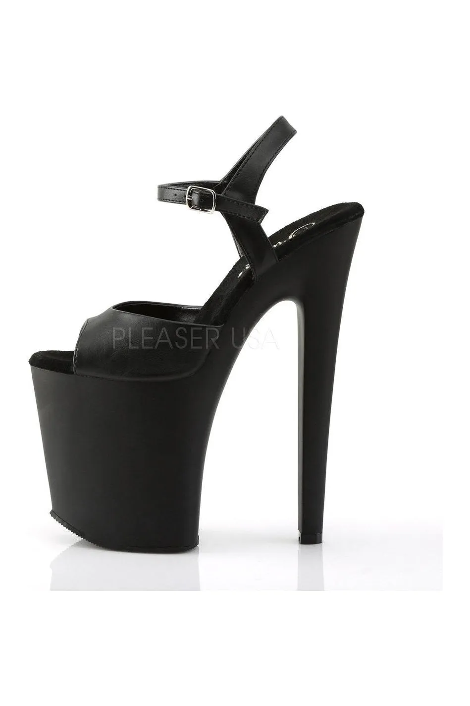 XTREME-809 Platform Sandal  | Black Faux Leather