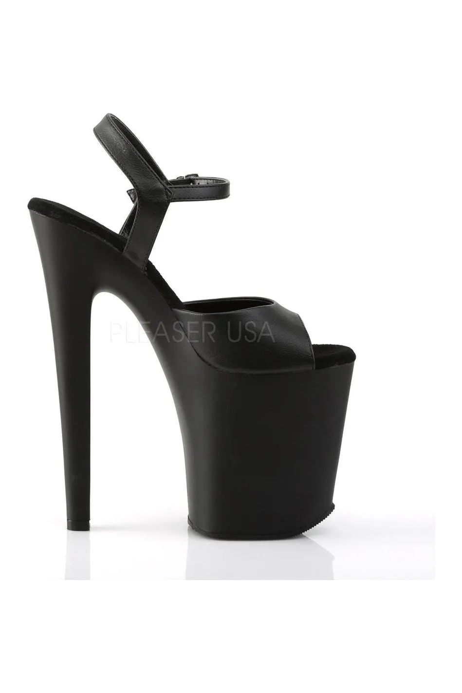 XTREME-809 Platform Sandal  | Black Faux Leather