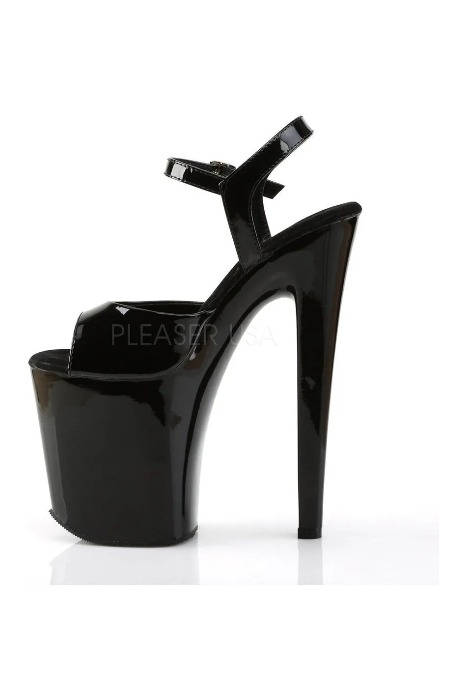 XTREME-809 Platform Sandal  | Black Patent
