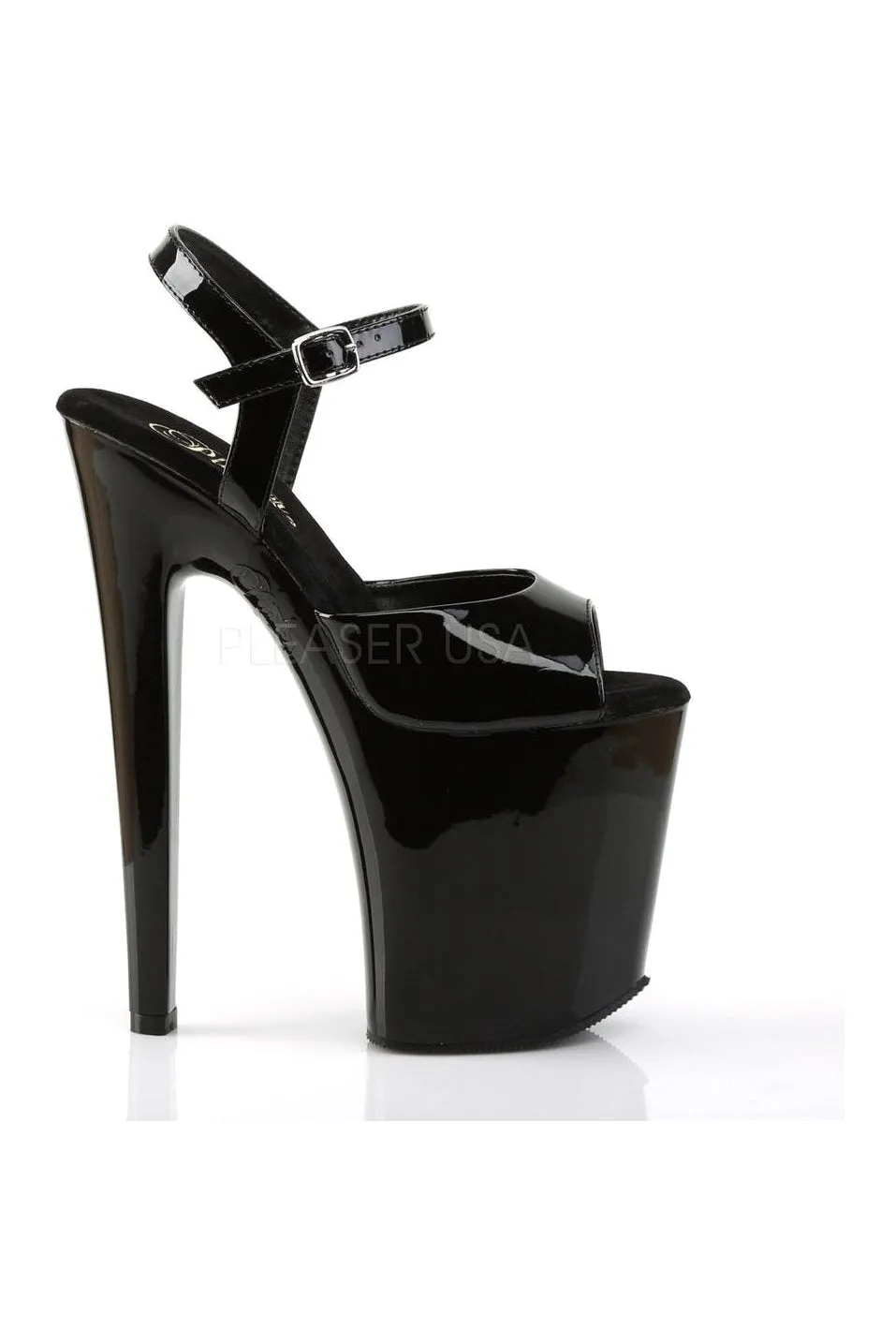 XTREME-809 Platform Sandal  | Black Patent