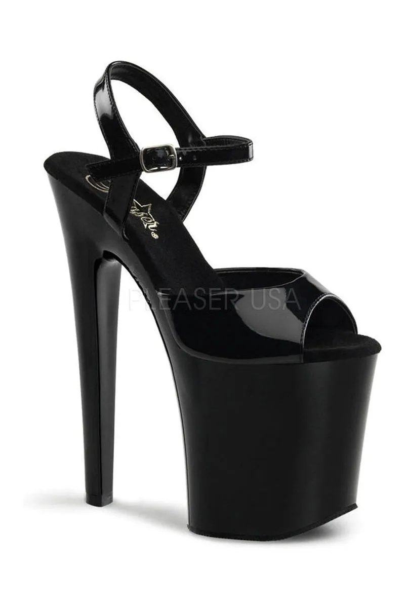 XTREME-809 Platform Sandal  | Black Patent